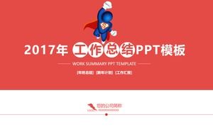 Cartoon 3d little superman red atmosphere personal year-end work summary report ppt template