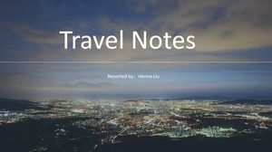 簡約大圖排版歐美風格旅行日記ppt模板