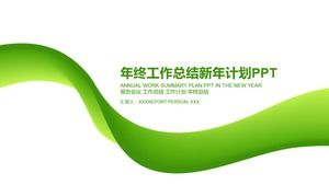 Ruban stéréo vert thème environnemental créatif modèle de résumé de travail simple ppt