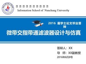 Nanchang Üniversitesi Bilgi Mühendisliği Okulu tez savunması için genel PPT şablonu