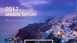 Coastal town European and American business style minimalistic work report ppt template