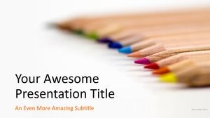 Simple atmospheric color European and American style colorful pencil theme ppt template