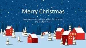 푸른 밤 하늘 아래 2016 아늑한 인사말 카드 크리스마스 테마 ppt 템플릿