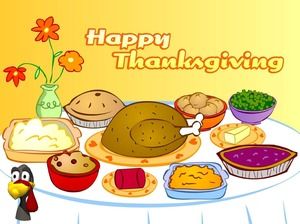 Modèle de ppt de dessin animé joyeux thanksgiving thanksgiving