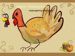 Happy Thanksgiving Turkey Theme Plantilla PPT de Acción de Gracias
