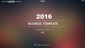 Imitate iOS switch mobile effect simple atmosphere iOS style work report ppt template
