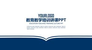 افتتح كتاب مسطح تعليم إبداعي تعليم التدريس تدريب محاضرات PPT القالب