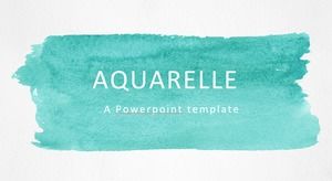 Refreshing mint green watercolor style simple European and American ppt template