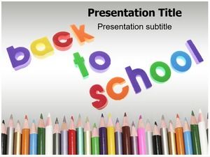 Color pencil english font creative welcoming new and old students back to school starting ppt template