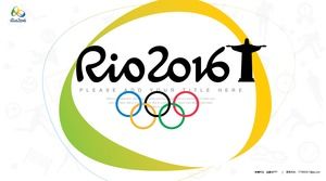 Modèle de ppt olympique rio plat dessin animé minimaliste coloré