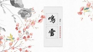 Mingxue-basit ve zarif suluboya Çin tarzı ppt şablonu