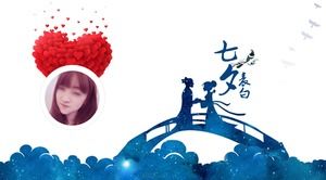 Confession to someone in love-Chinese Valentine's Day Valentine's Day ppt template