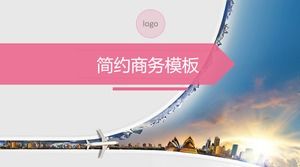Pink business travel theme minimalistic ppt template