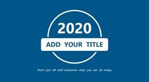 Weißes Geschäft 2020-Arbeitszusammenfassungs-ppt-Schablone des blauen Hintergrundweißtons
