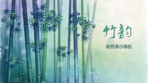 Verão refrescante e bela rima de bambu resumo de negócios apresentação de relatório modelo dinâmico de ppt