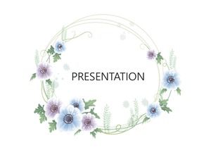 Beautiful vector wreath fresh and simple ppt template