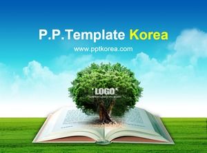 Opened book grows a big tree——Environmental protection public welfare lecture knowledge learning dynamic ppt template