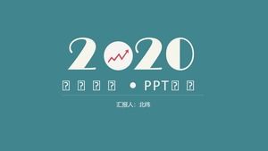 Szablon ppt podsumowanie raportu biznesowego 2020 prosta i płaska praca 2020