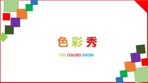 Kolorowy show-kolorowy i wykwintny minimalistyczny szablon podsumowania pracy ppt