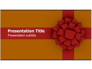 Gift box packaging cover simple gift knot ppt template