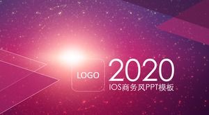 紫の星空iOSビジネススタイルフラットPPTテンプレート
