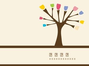 Abstract tree art class ppt template