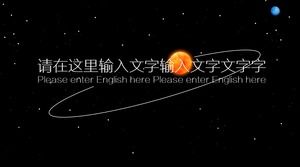Modello ppt del sistema solare del fondo stellato dei vari elementi del pianeta vasto