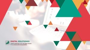Colorful triangle creative high-end atmospheric business work report ppt template