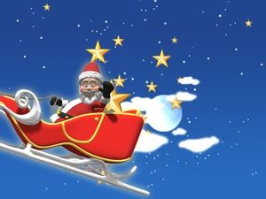 Plantilla de ppt de Navidad de dibujos animados lindo saludo de Santa