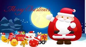 Christmas music greeting card-moon night Christmas ppt dynamic template