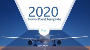 Airplane background blue classic minimalistic business ppt template