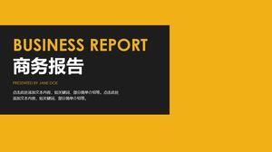 Modelo de ppt de relatório de trabalho de negócios plana e minimalista brilhante cor contraste amarelo e preto