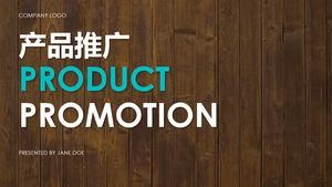 Elegante Holzmaserung Hintergrund hoch auf Produktpräsentation Förderung ppt Vorlage