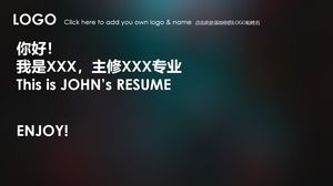 Sincere and straightforward narration IOS style steady black personal resume ppt template