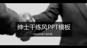 Handshake cooperation cool black fashion business ppt template