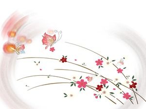 Mariposa jugar flores elegante y fresco vector plantilla de dibujos animados ppt