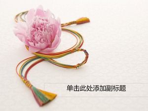 Peony lilin, Plum tali keberuntungan, Indah Chinese style ppt template