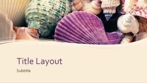 Purple shell wave line element creative minimalist noble ppt template
