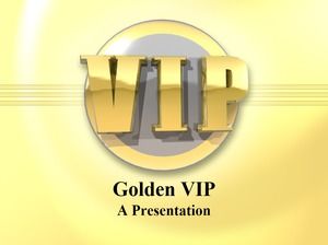 Goldene minimalistische Business-Ppt-Vorlage der Stereo-dynamischen VIP-Beschilderung