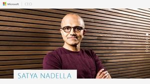 CEO da Microsoft Satya Nadella imitação site estilo alto perfil pessoal ppt versão animação