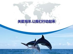 Caring for the marine public welfare environmental theme ppt template