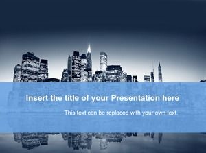 Business office building atmosphere classic blue minimalistic ppt template