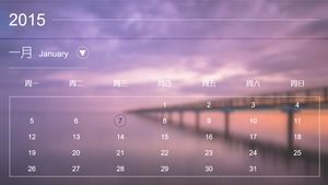Tiga template ppt kalender iOS gaya 2015