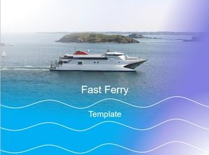 Naik perahu berkecepatan tinggi untuk bepergian ke templat ppt perjalanan pulau-musim semi pulau