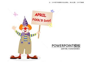 Clown hält eine Karte 1. April April Fools Day ppt Vorlage