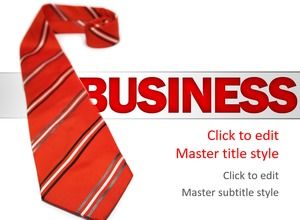 商务红色领带商务ppt模式