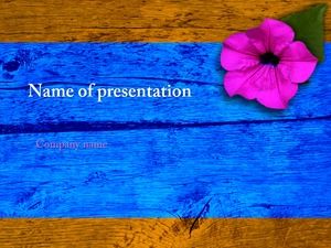 A flower on a wooden board European and American style ppt template