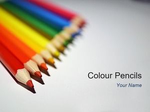 Pensil warna gaya sederhana template ppt Eropa dan Amerika