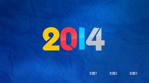 Hermosa plantilla de ppt dinámico de informe de resumen de trabajo de fin de año clásico azul 2014