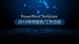 Blue dynamic light spot background year-end work summary ppt template